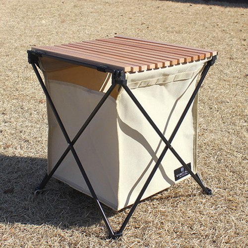 위모캠 우드롤 사이드 테이블 캠핑 바스켓