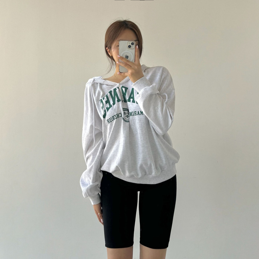 [무료배송]마린 후드집업 후드티 빅사이즈 반집업 시밀러룩 츄리닝 레이어드 오버핏후드티 사계절내내 휴양지룩 여행룩 힙커버 롱 루즈 상세 이미지 40