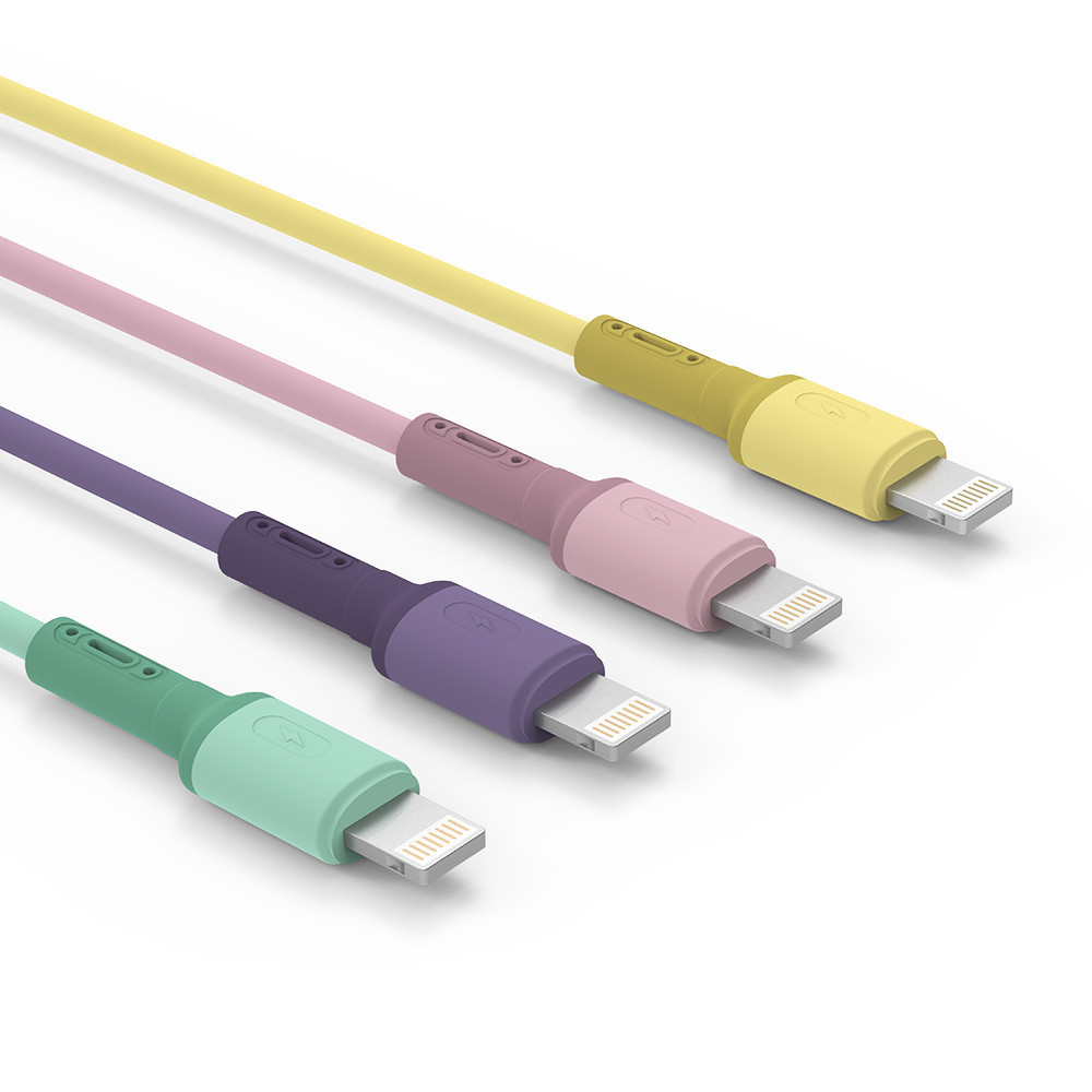 모락 캔디 젤리 USB 라이트닝 8핀 고속 충전 케이블 4개입 50cm 1m 1.5m 2m - 상품 이미지