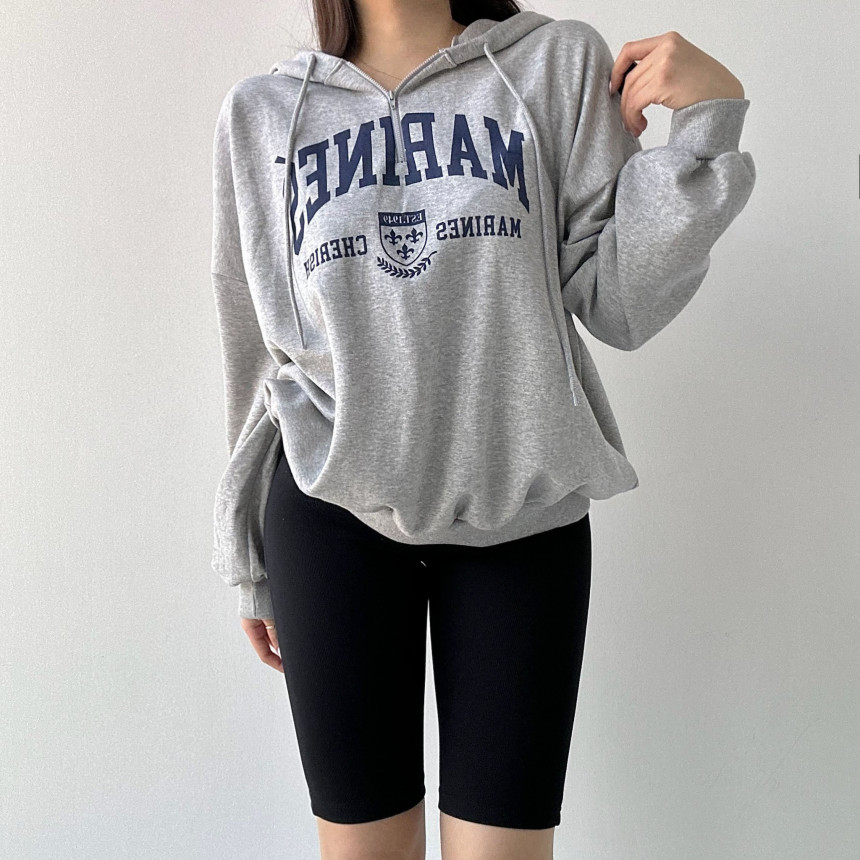 [무료배송]마린 후드집업 후드티 빅사이즈 반집업 시밀러룩 츄리닝 레이어드 오버핏후드티 사계절내내 휴양지룩 여행룩 힙커버 롱 루즈 상세 이미지 26
