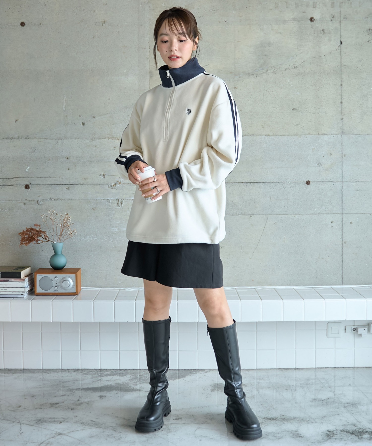 24FW U.S. Polo Assn 폴로 반집업맨투맨 플리스맨투맨 남녀공용 상세 이미지 17