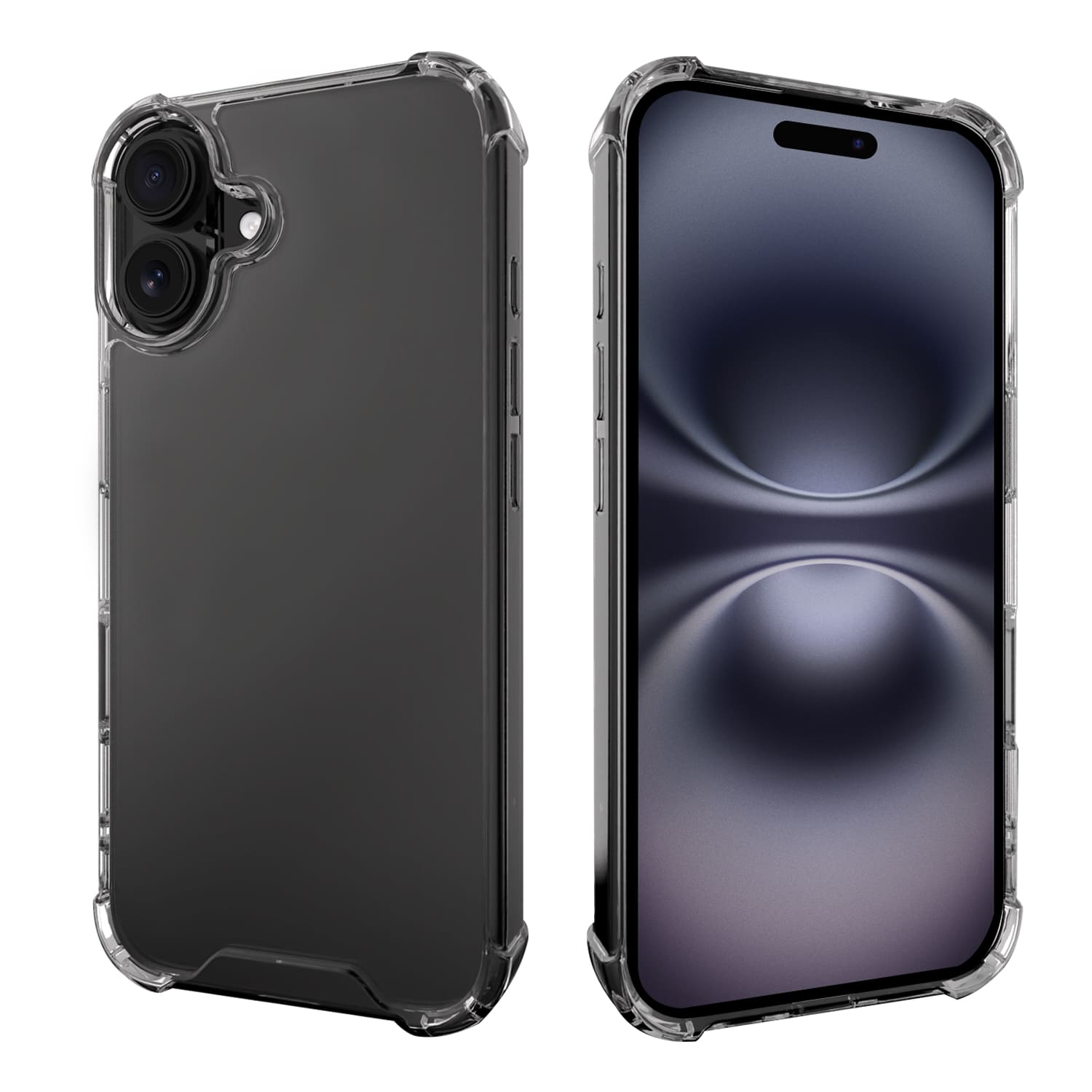 범퍼 실리콘 젤하드 케이스 투명, 아이폰16 플러스 - 상품 이미지