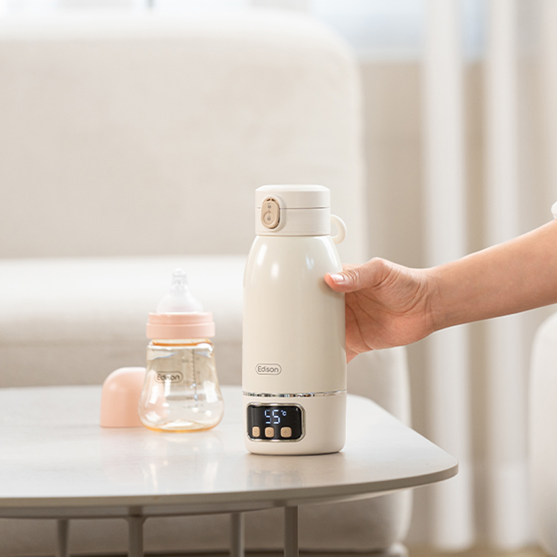 에디슨 휴대용 분유포트 무선 분유 가열 보온병 원터치 텀블러 500ml 여행용