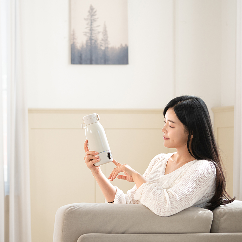 에디슨 휴대용 분유포트 무선 분유 가열 보온병 원터치 텀블러 500ml 여행용