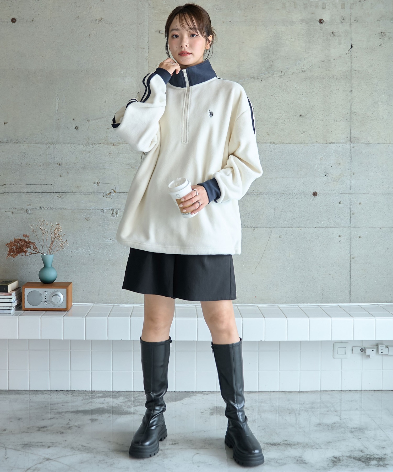 24FW U.S. Polo Assn 폴로 반집업맨투맨 플리스맨투맨 남녀공용 상세 이미지 23