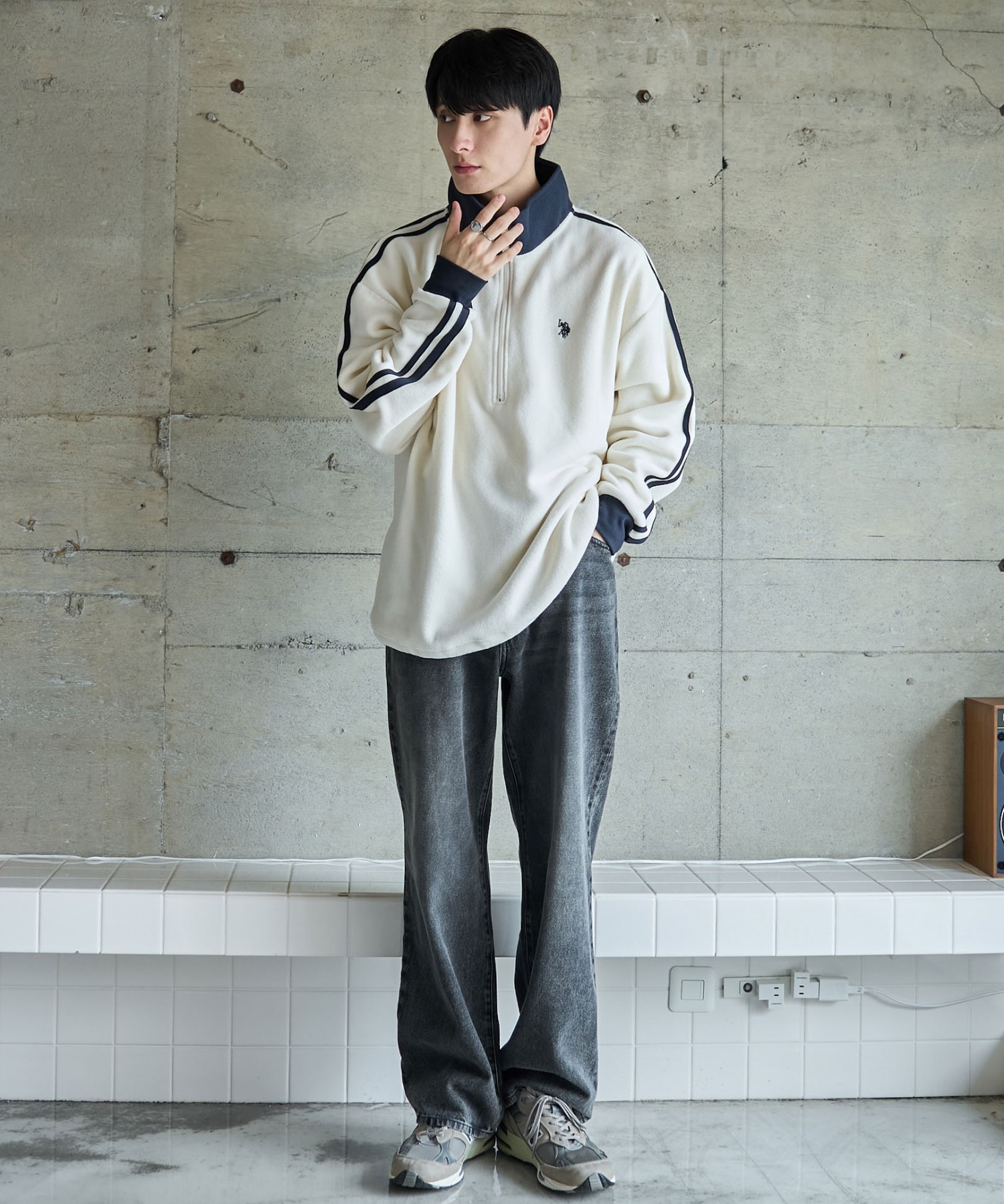 24FW U.S. Polo Assn 폴로 반집업맨투맨 플리스맨투맨 남녀공용 상세 이미지 24