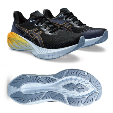 [해외]아식스 노바 블라스트 4 남성 러닝화 1011B693-001 블랙 썬더 블루 그라데이션 250