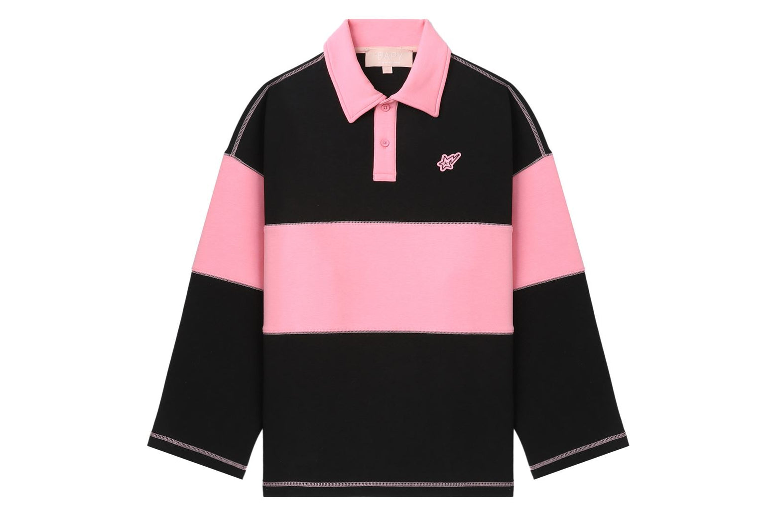 베이프 긴팔티 BAPY STRIPED POLO SWEATSHIRT YK70-212-301 - 상세 이미지 2