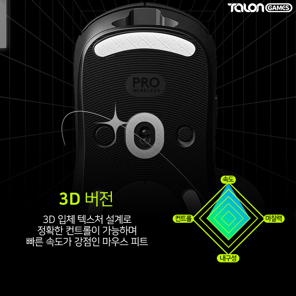 지프로 무선 마우스피트 3D 2개입 GPRO WIRELESS 마우스스티커 탈론게임즈 - 상세 이미지 2