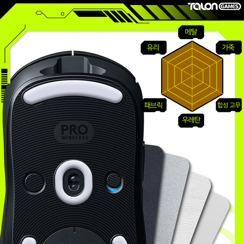 지프로 무선 마우스피트 클래식 2개입 GPRO WIRELESS 마우스스티커 탈론게임즈 - 상세 이미지 4