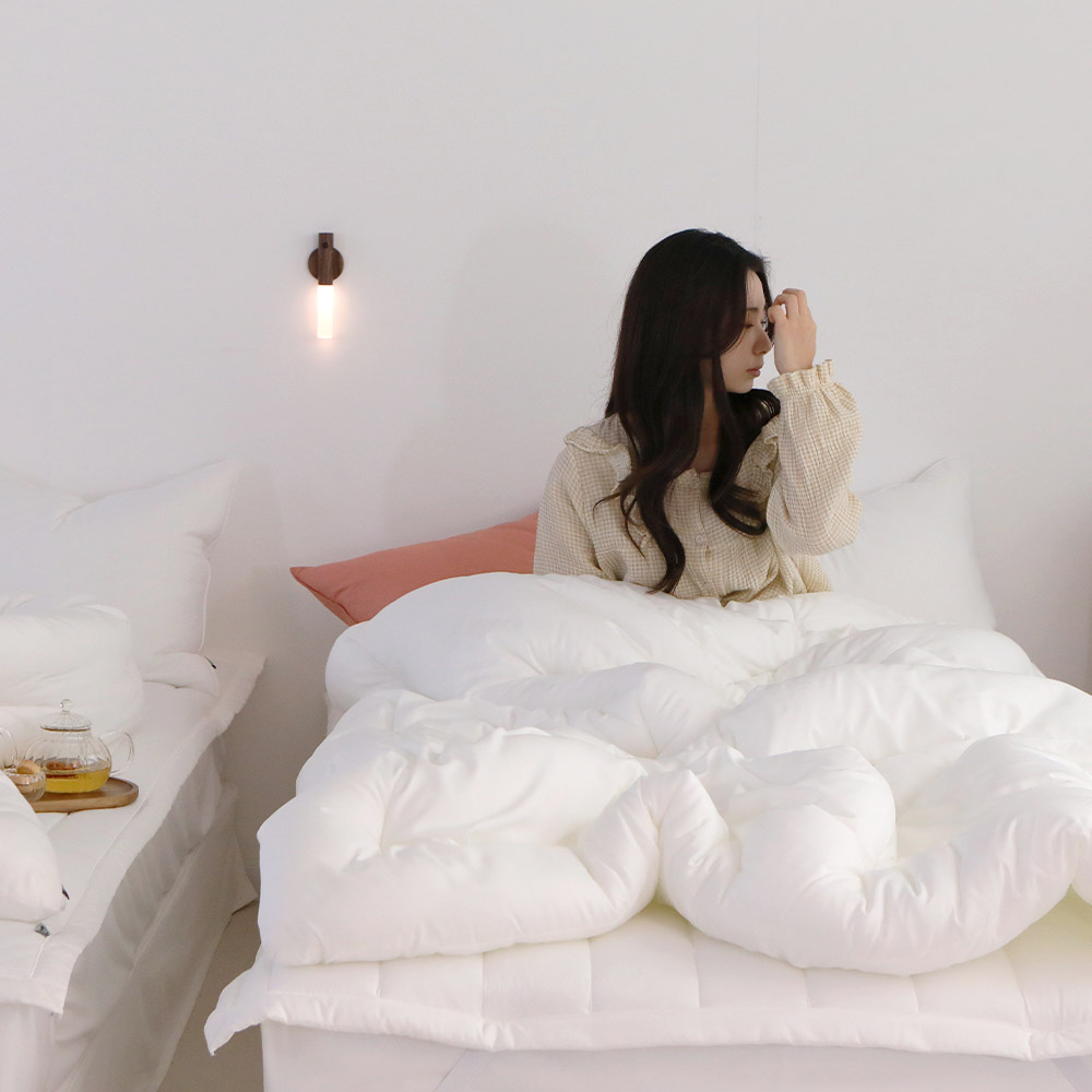 렌징모달 친환경 옥수수솜 사계절이불 8colors 차렵이불 SS 실키 화이트 - 상세 이미지 3