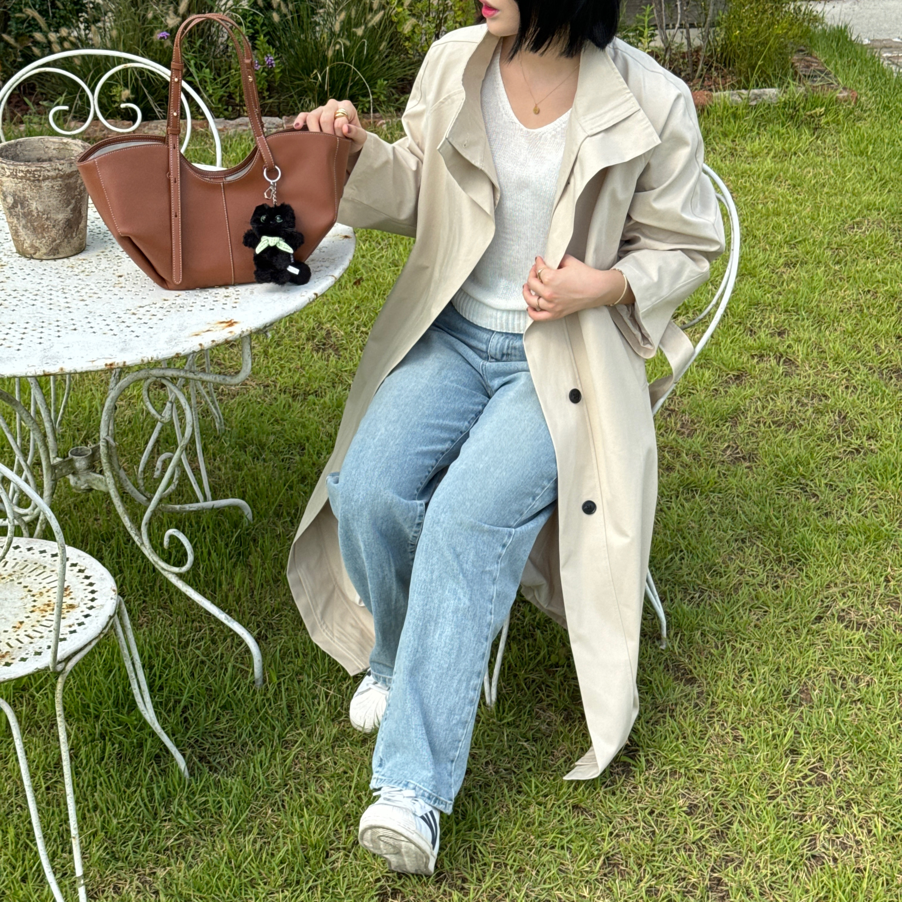가을신상🍂  하이넥 오버핏 롱트렌치코트 상세 이미지 11