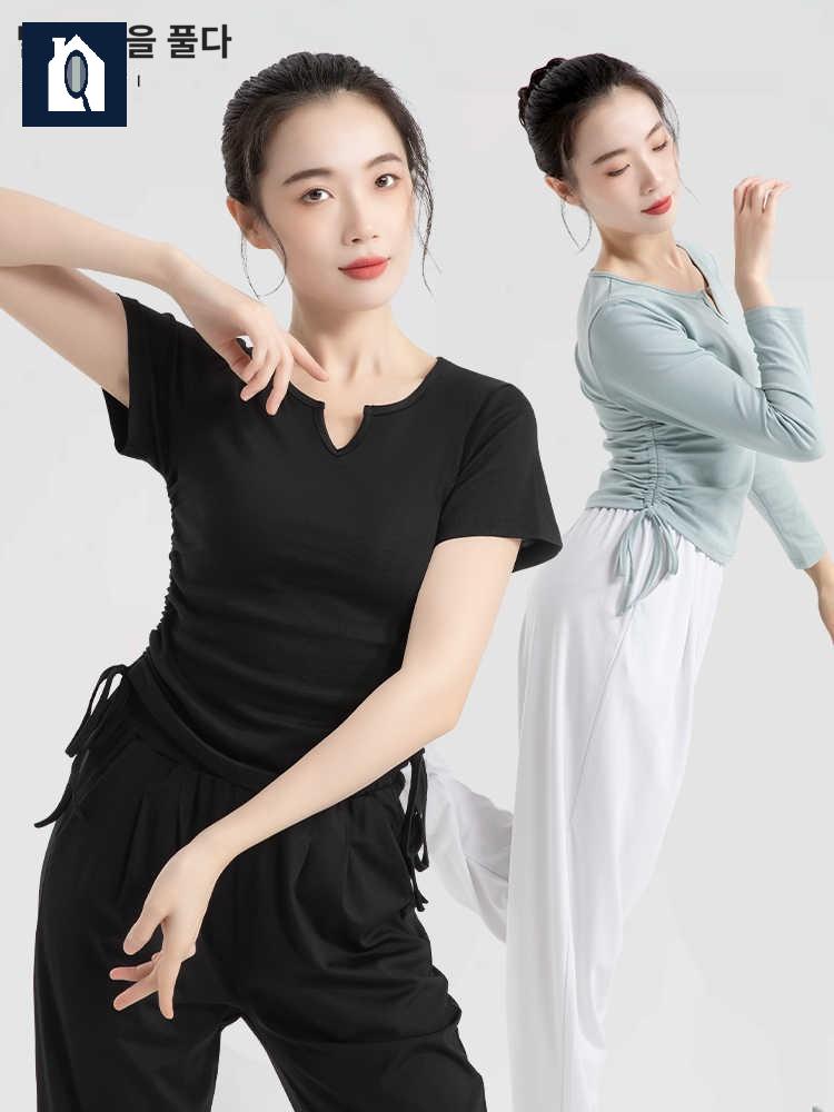 여성 댄스복 공연복 방송 라인 사교 댄스 연습복 스포츠 상의 - 상세 이미지 2