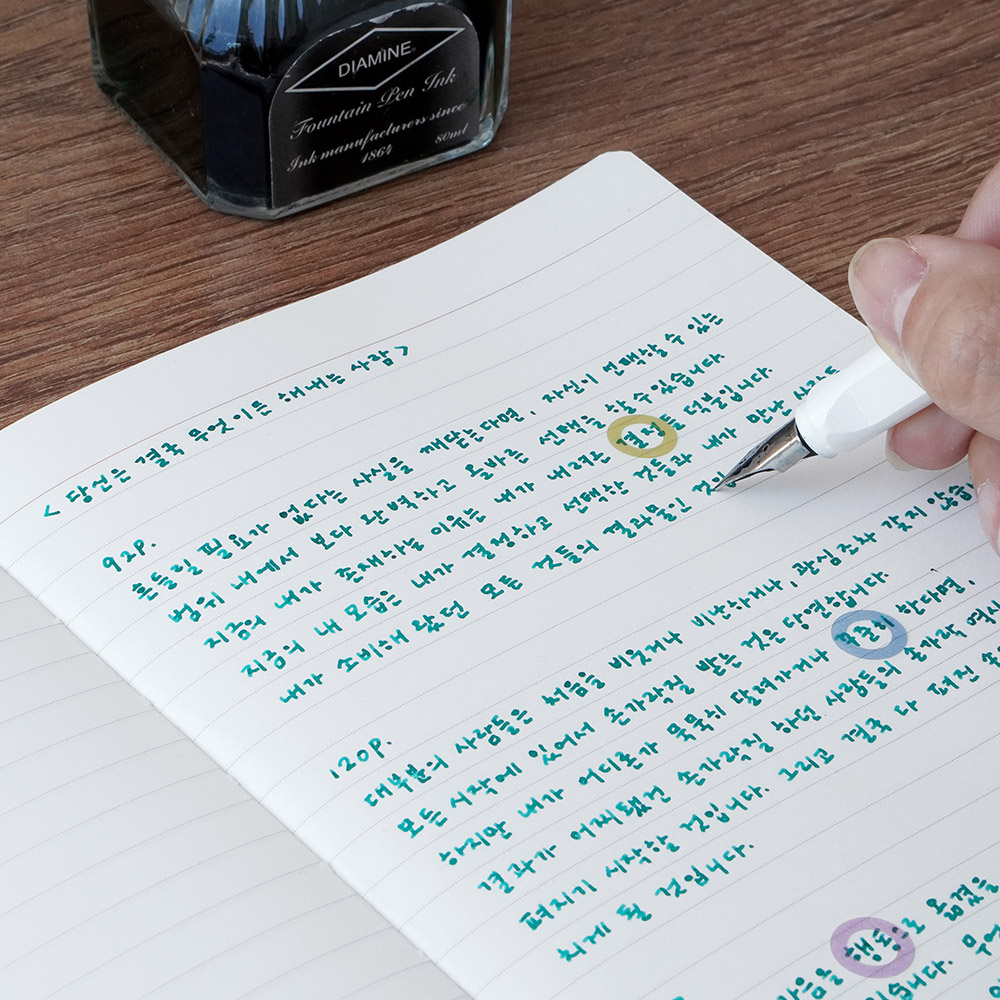 리훈 하고싶은말 만년필 필사노트 독서록 일기장 필기노트 한솔플러스