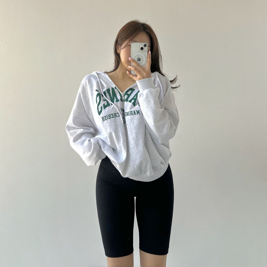 [무료배송]마린 후드집업 후드티 빅사이즈 반집업 시밀러룩 츄리닝 레이어드 오버핏후드티 사계절내내 휴양지룩 여행룩 힙커버 롱 루즈 상세 이미지 37