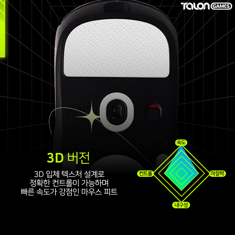 지슈라2 피트 3D 2개입 GPRO 슈퍼라이트2 마우스피트 탈론게임즈 - 상세 이미지 2