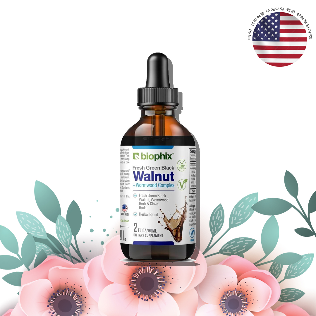 BIOPHIX 액상 프레시 그린 블랙 월넛 쑥 클로브 정향나무 꽃봉우리 추출물 60ml - 상품 이미지