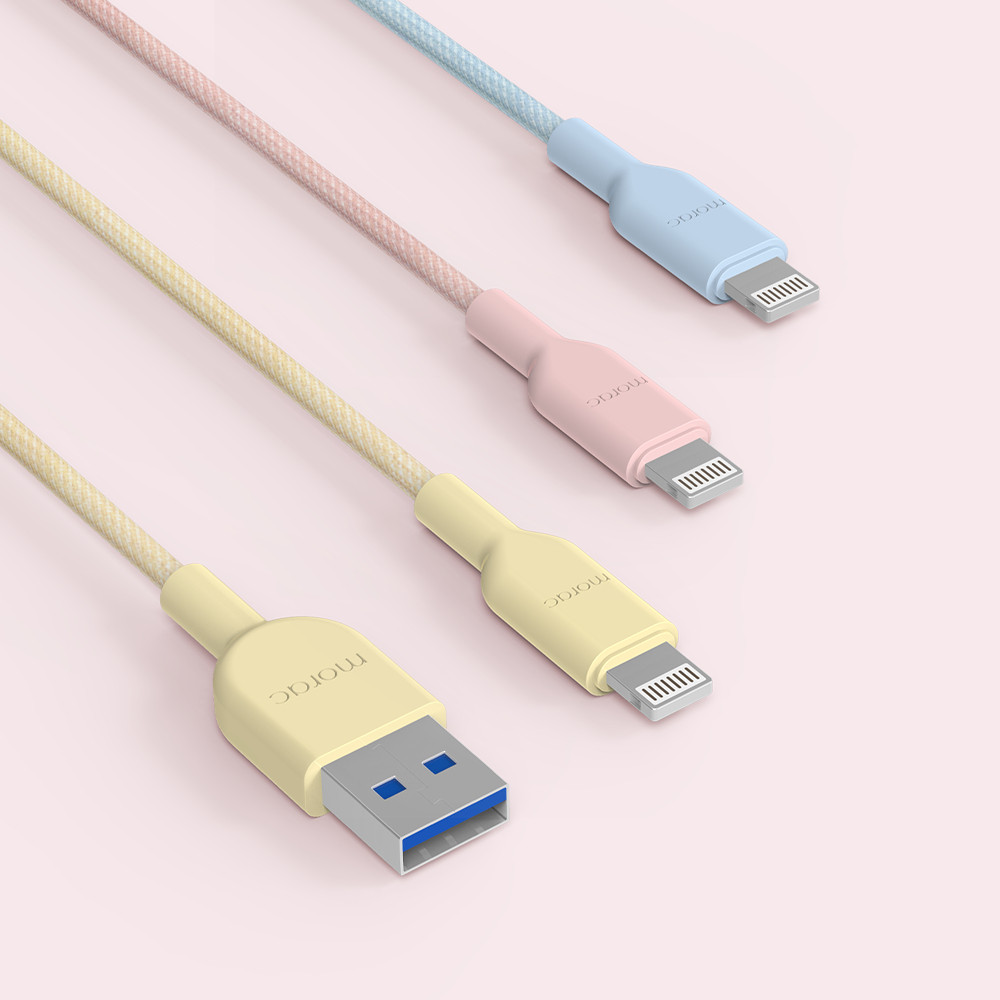 모락 샤베트 USB 라이트닝 8핀 고속 충전 케이블 3개입 50cm 1m 2m - 상세 이미지 3