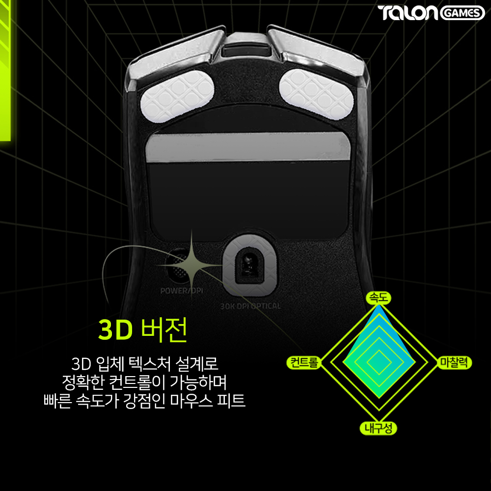 레이저 바이퍼 V2 PRO 마우스피트 3D 2개입 마우스스티커 탈론게임즈 - 상세 이미지 2