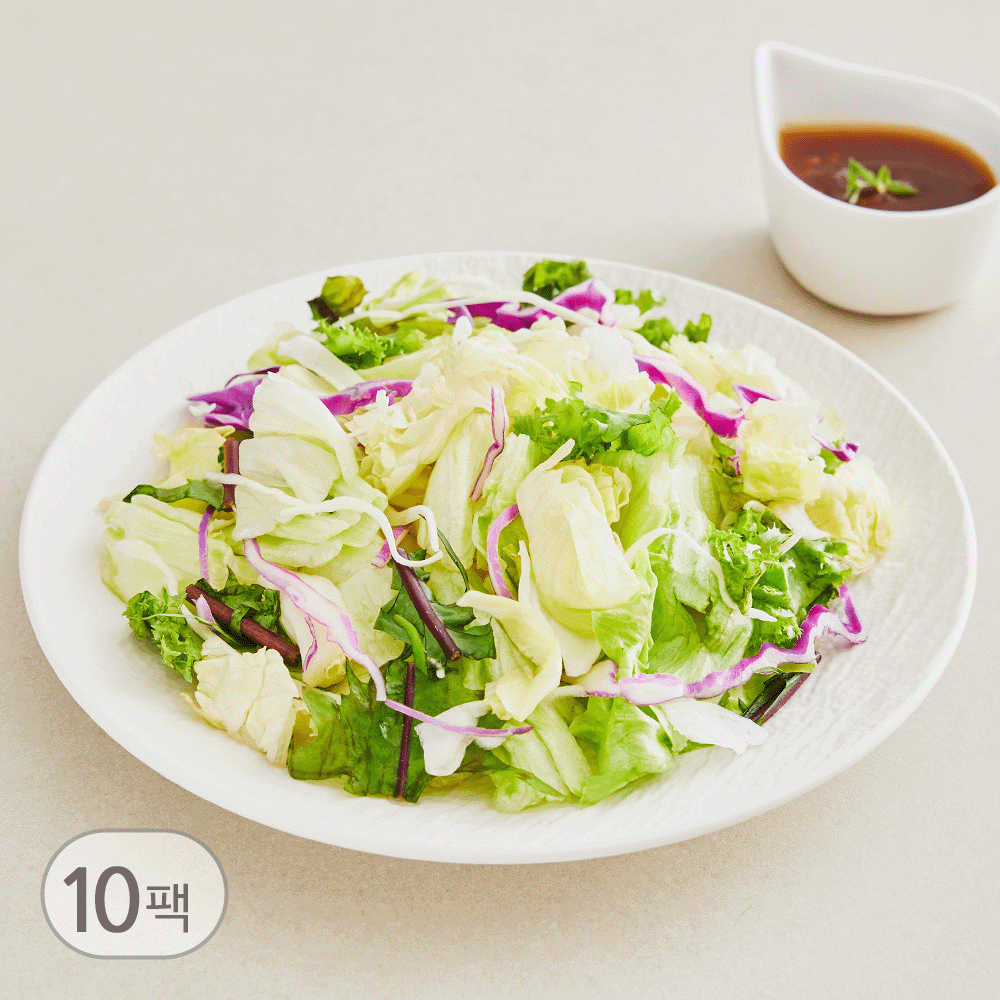 베이직온 간편 샐러드야채믹스 탄산세척 진공포장 소스포함 70g, 10개 - 상품 이미지