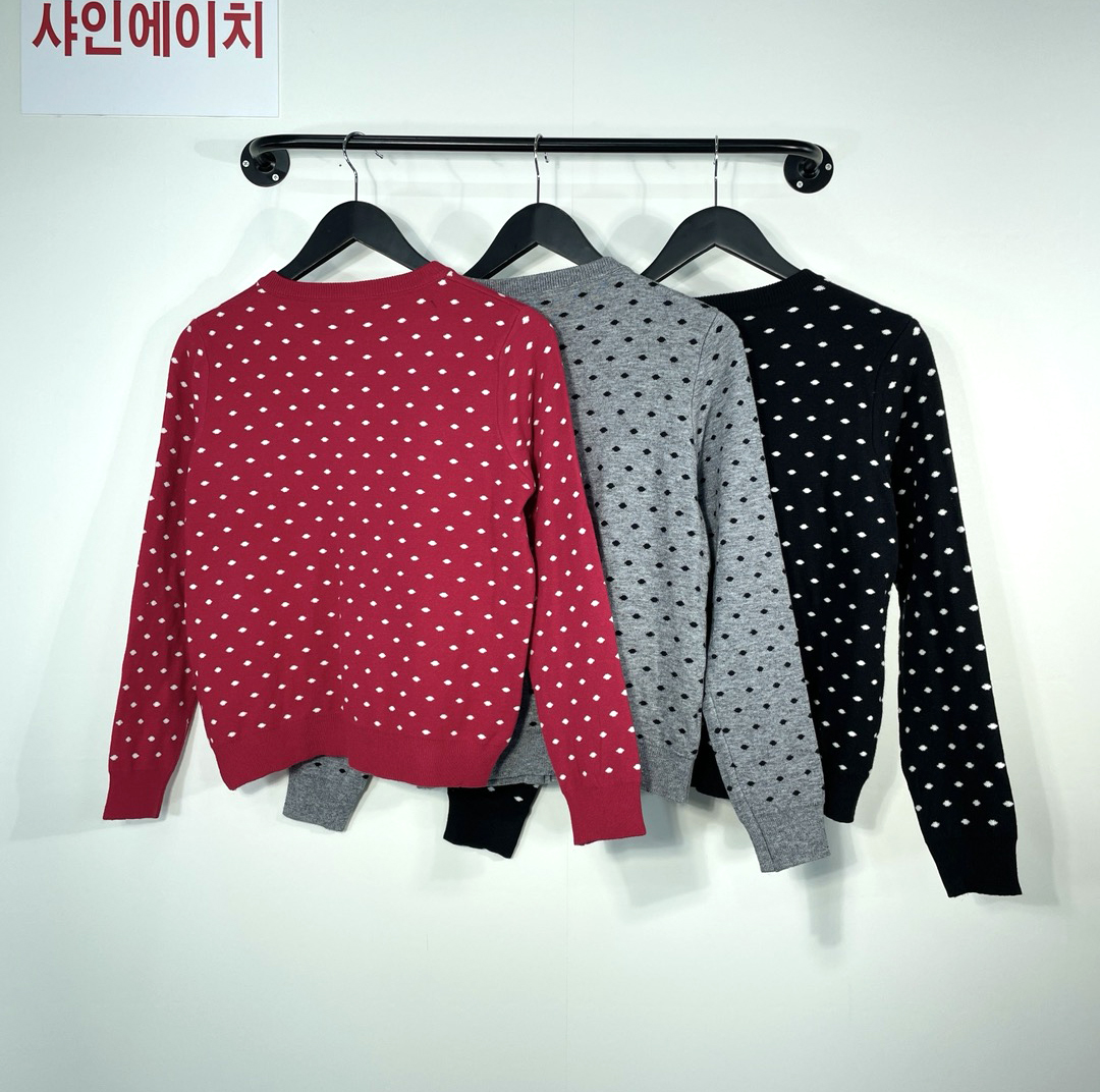 여자여자몰 레전드땡땡이 보들촉감 도톰원단 니트긴팔가디건 간절기 도트가디건 - 상세 이미지 3