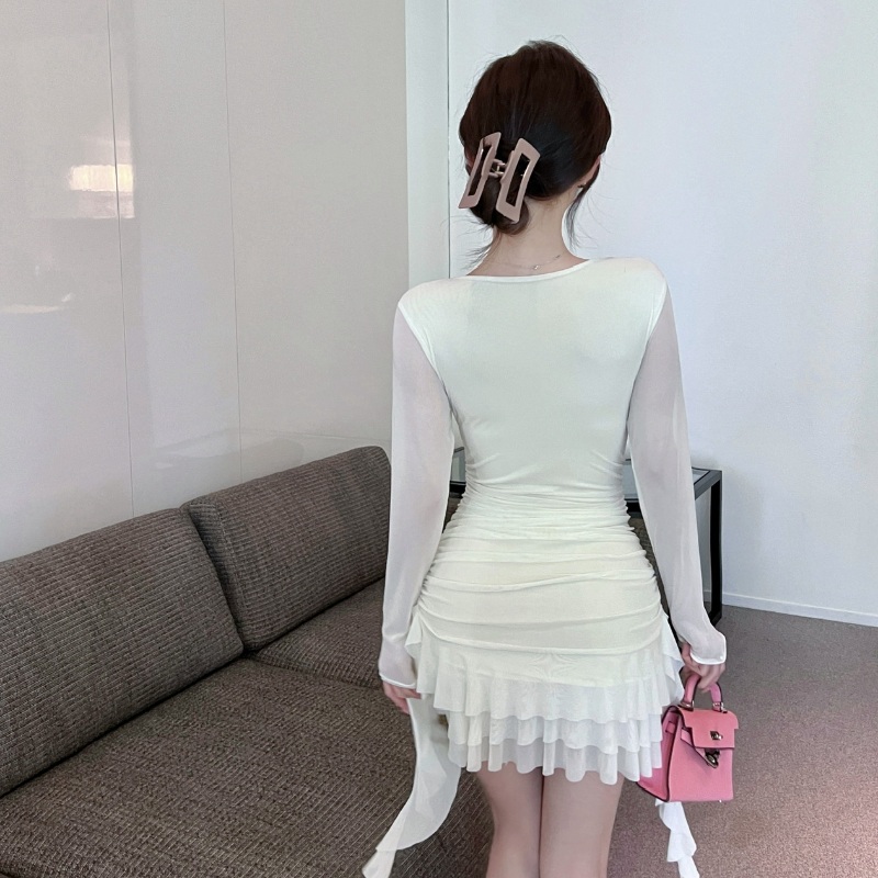 셔링 미니원피스 섹시코스프레 여캠의상 초미니 휴양지룩 - 상세 이미지 5