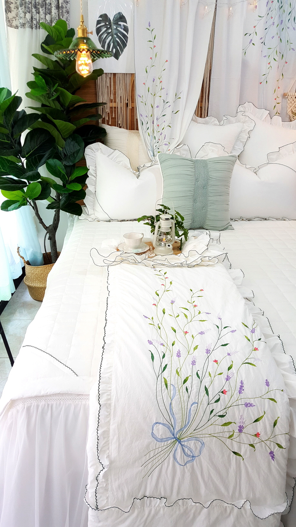 호텔이불 혼수 신혼이불 라지킹침구세트 침구류 라벤더