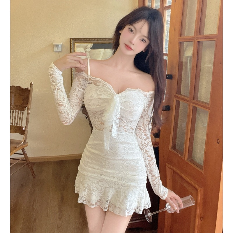 뜨밤 원피스 타이트 트임 딱붙는 가슴트임 섹시코스프레 - 상세 이미지 4