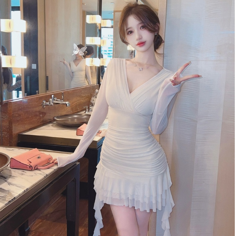 셔링 미니원피스 섹시코스프레 여캠의상 초미니 휴양지룩 - 상세 이미지 3