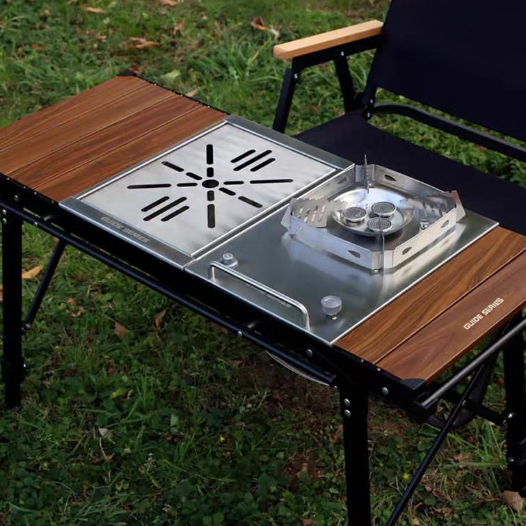 igt테이블 캠핑 알루미늄 경량 접이식 나무무늬