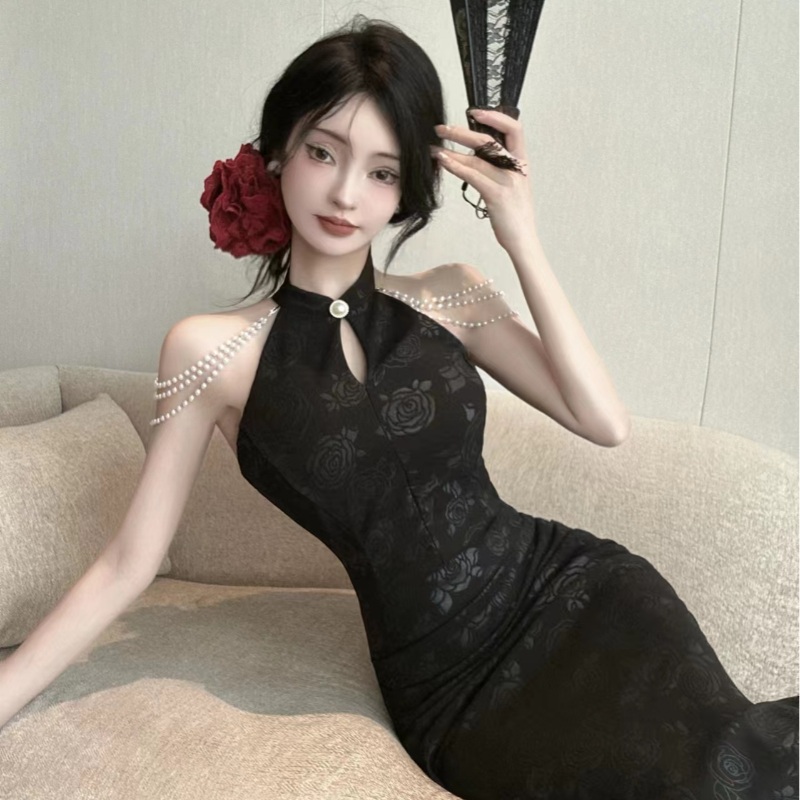 홀터넥 BJ의상 나이트복장 붙는옷 딱붙는옷 - 상세 이미지 4