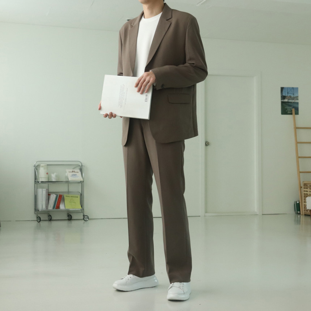 남자셋업수트 미니멀룩 오버핏 남자수트 세미정장 이미지 3