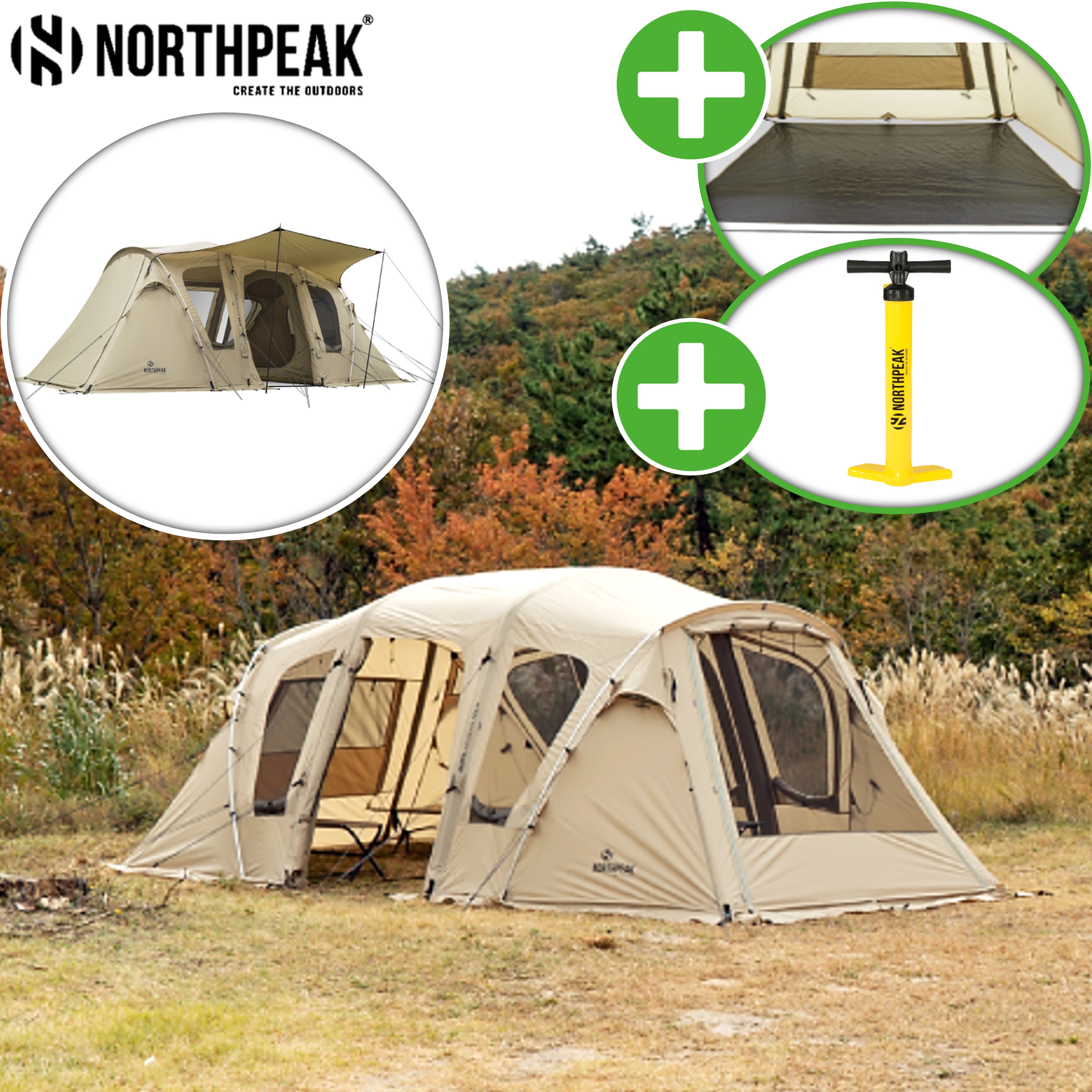 노스피크 아케디아 플러스+에어 텐트 리빙쉘터 에어빔 25년형