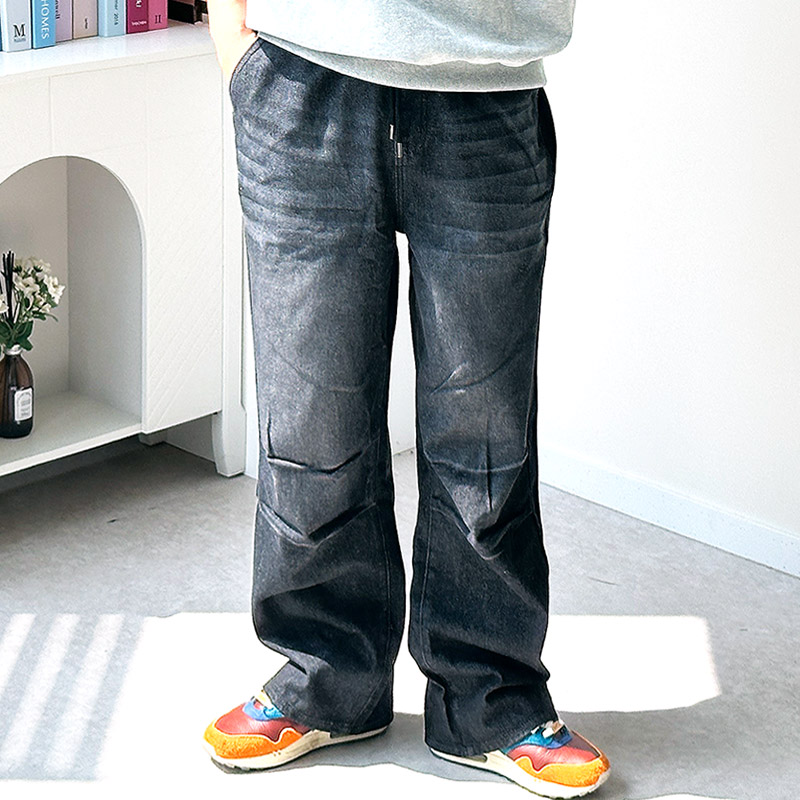 남자 밴딩청바지 스판 워싱 빅사이즈 데님팬츠 - 상세 이미지 4