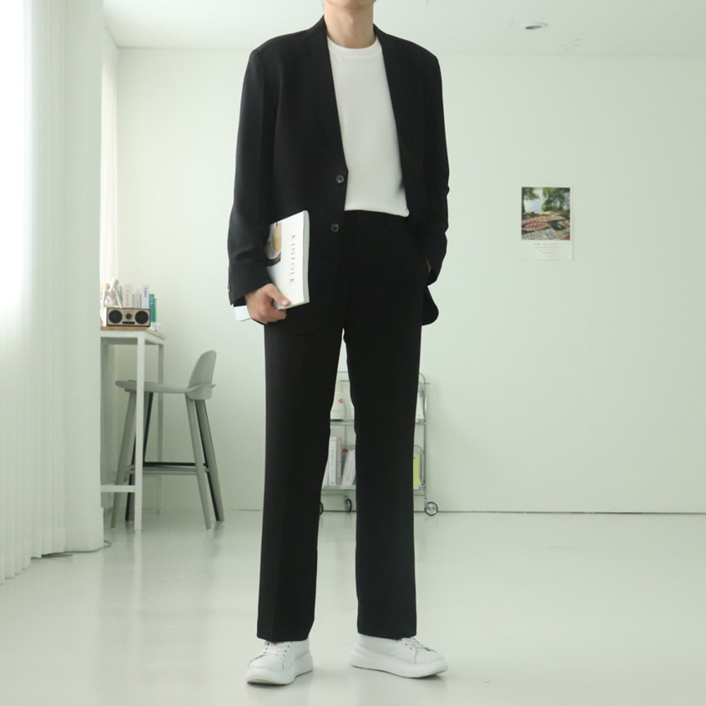 남자셋업수트 미니멀룩 오버핏 남자수트 세미정장 이미지 2