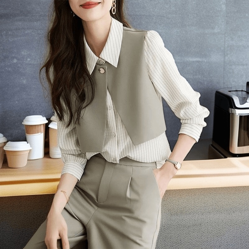수입 투피스 세트 조끼 하이퀄리티 하객룩 행사 아나운서룩 - 상세 이미지 4