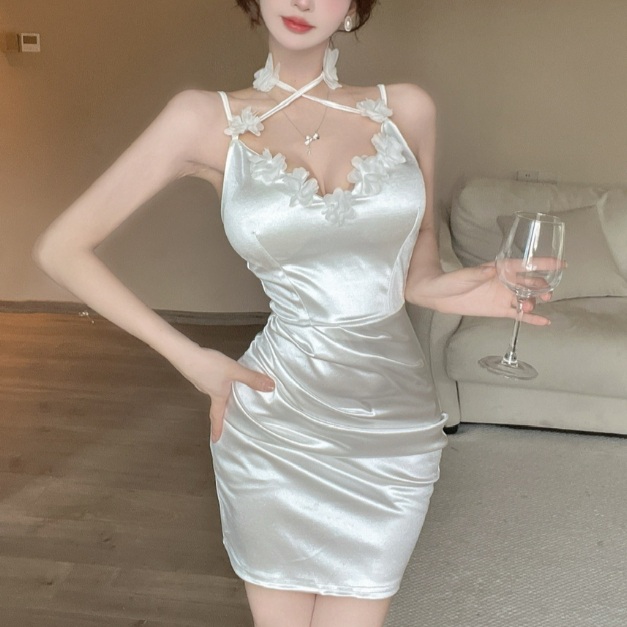 란제리 원피스 클럽원피스 타이트한 미니홀복 키작녀 Bj옷 - 메인 이미지