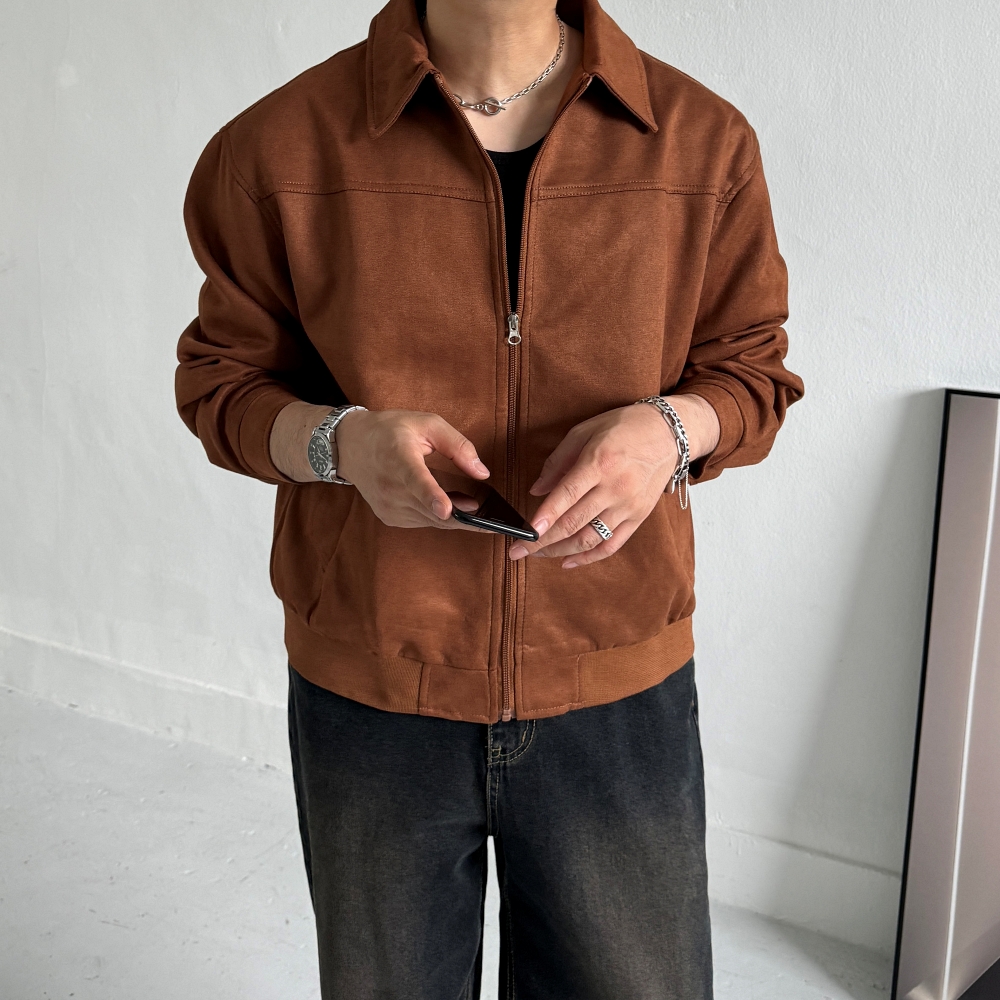 남자스웨이드자켓 남성크롭자켓 남성오버핏재킷 - 상세 이미지 4