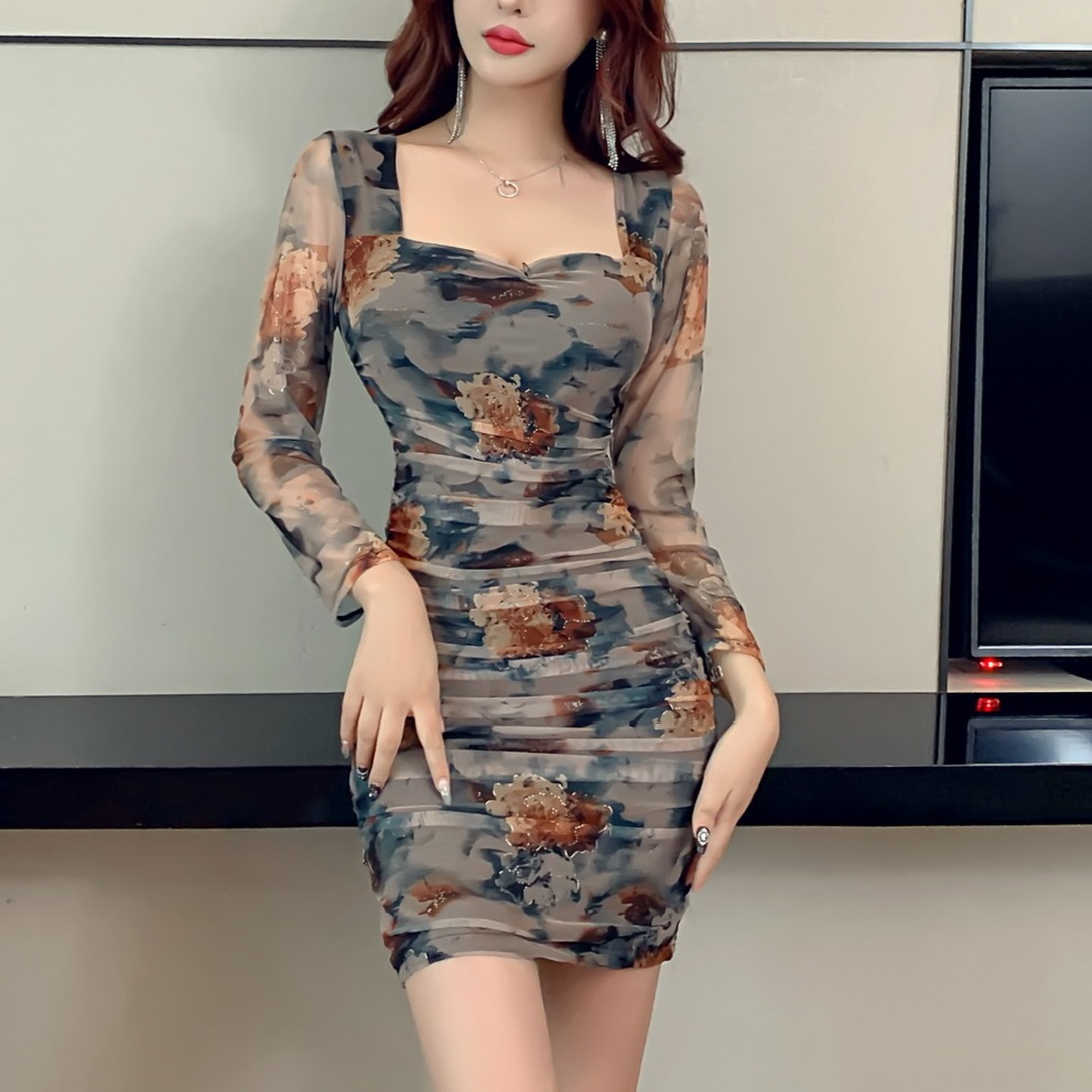 셔링 원피스 딱붙는 글래머 초미니 야한옷 - 메인 이미지