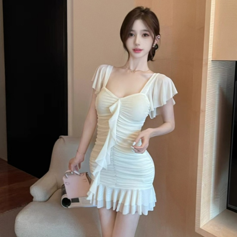 가씨옷 러블리한 원피스 타이트한 딱붙는 글램 짧은 - 상세 이미지 2