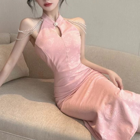 홀터넥 BJ의상 나이트복장 붙는옷 딱붙는옷 - 상품 이미지