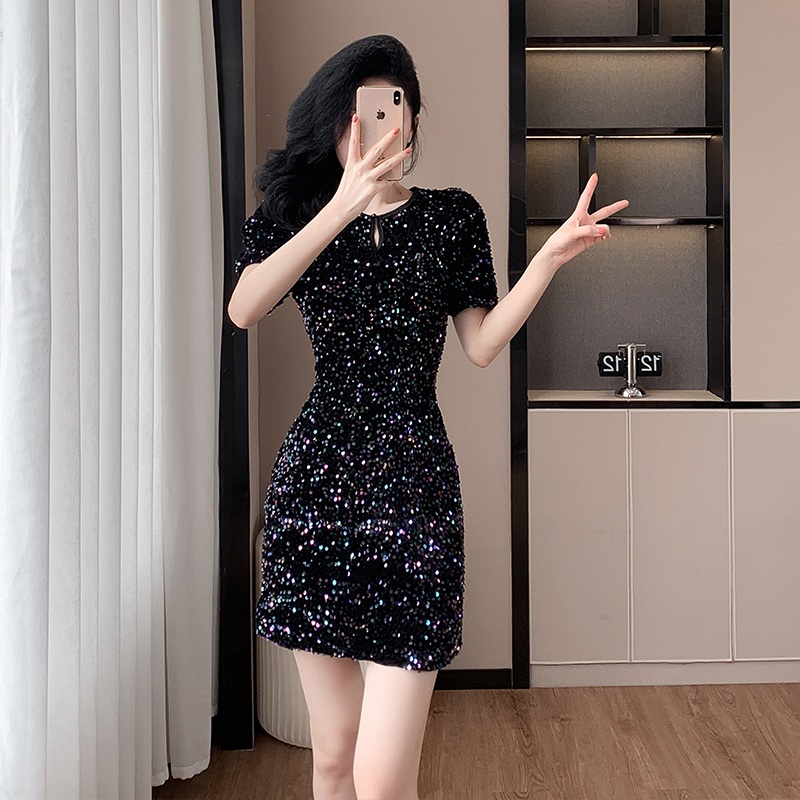 글램쇼핑몰 스팽글홀복 블링블링 파티 드레스 - 상세 이미지 3