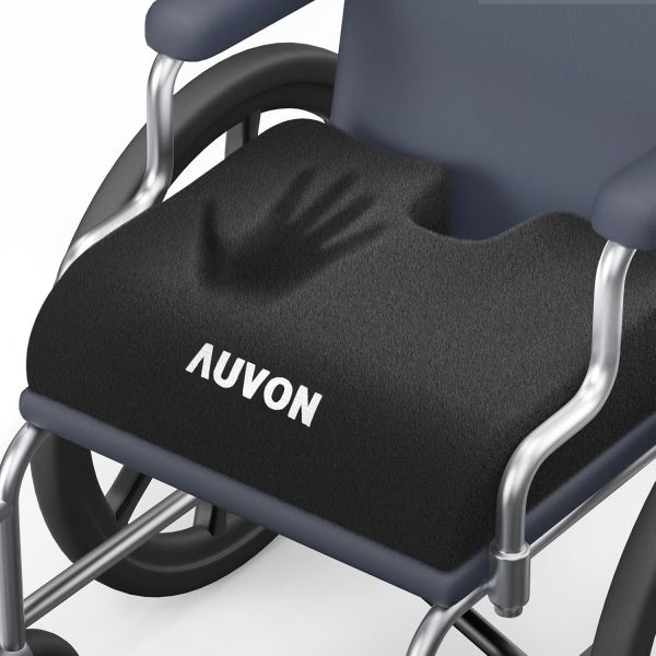 AUVON 휠체어 시트 쿠션18x16x3 좌골 등 콕시스 욕창 궤양 탈착식 스트랩이 있는 메모리폼 압력 쿠션 통기성 방수 원단 : 드드래곤직구