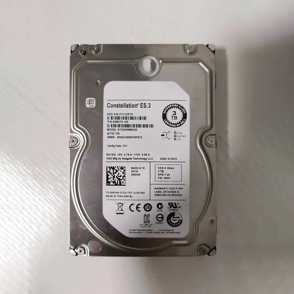 서버 하드 ST3000NM0023HDD 9ZM278-150 055H49 3T 7.2K SAS 3.5