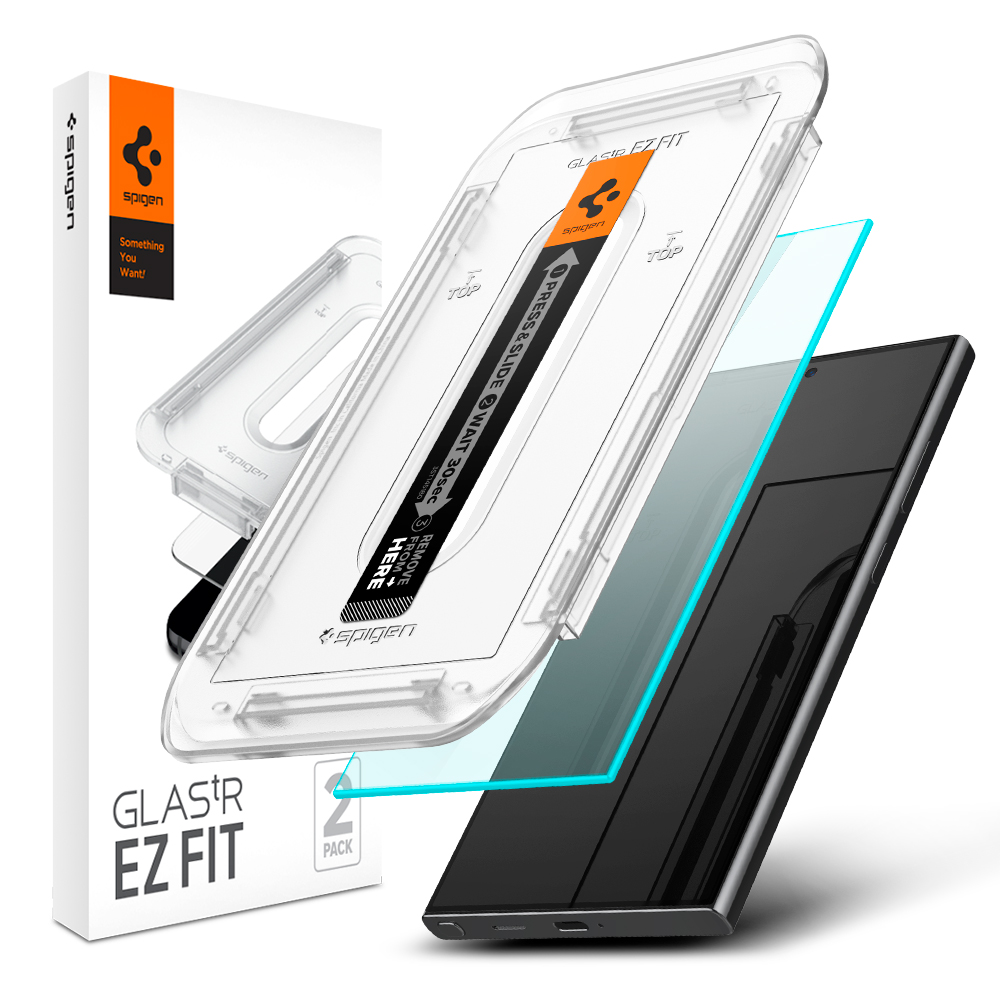 슈피겐 갤럭시 고투명 강화유리 액정필름 글라스tR 이지핏 갤럭시S24 울트라, 2매입