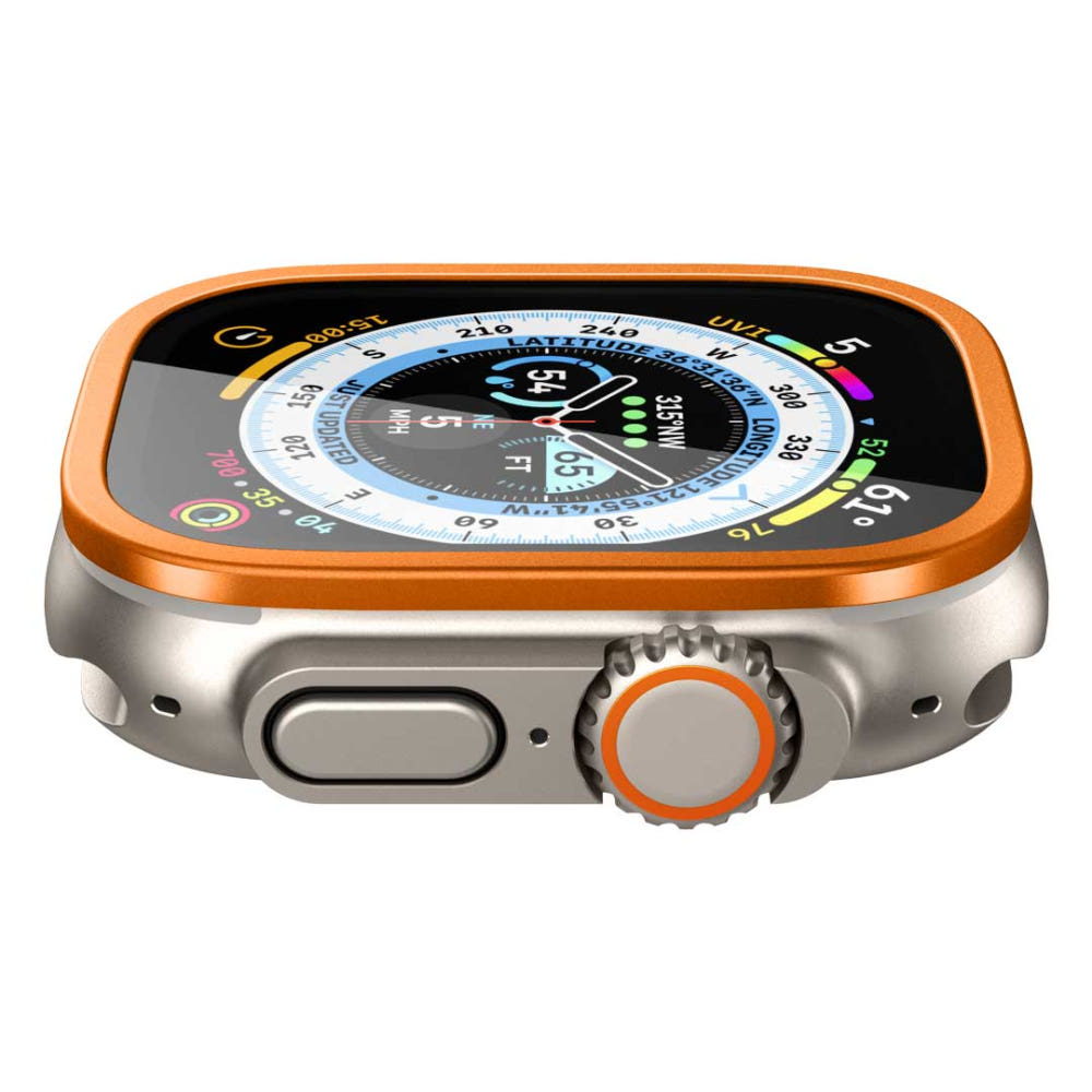 슈피겐 애플워치 울트라 보호 필름 착용 예시