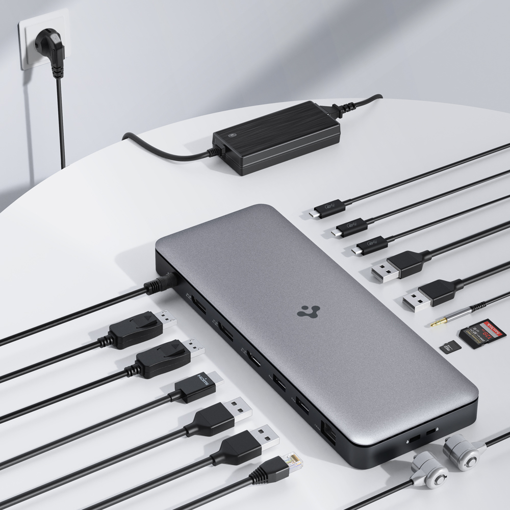 슈피겐 14in1 USB4 C타입 도킹스테이션 썬더볼트4 8K 맥북 멀티 허브 - 상세 이미지 4