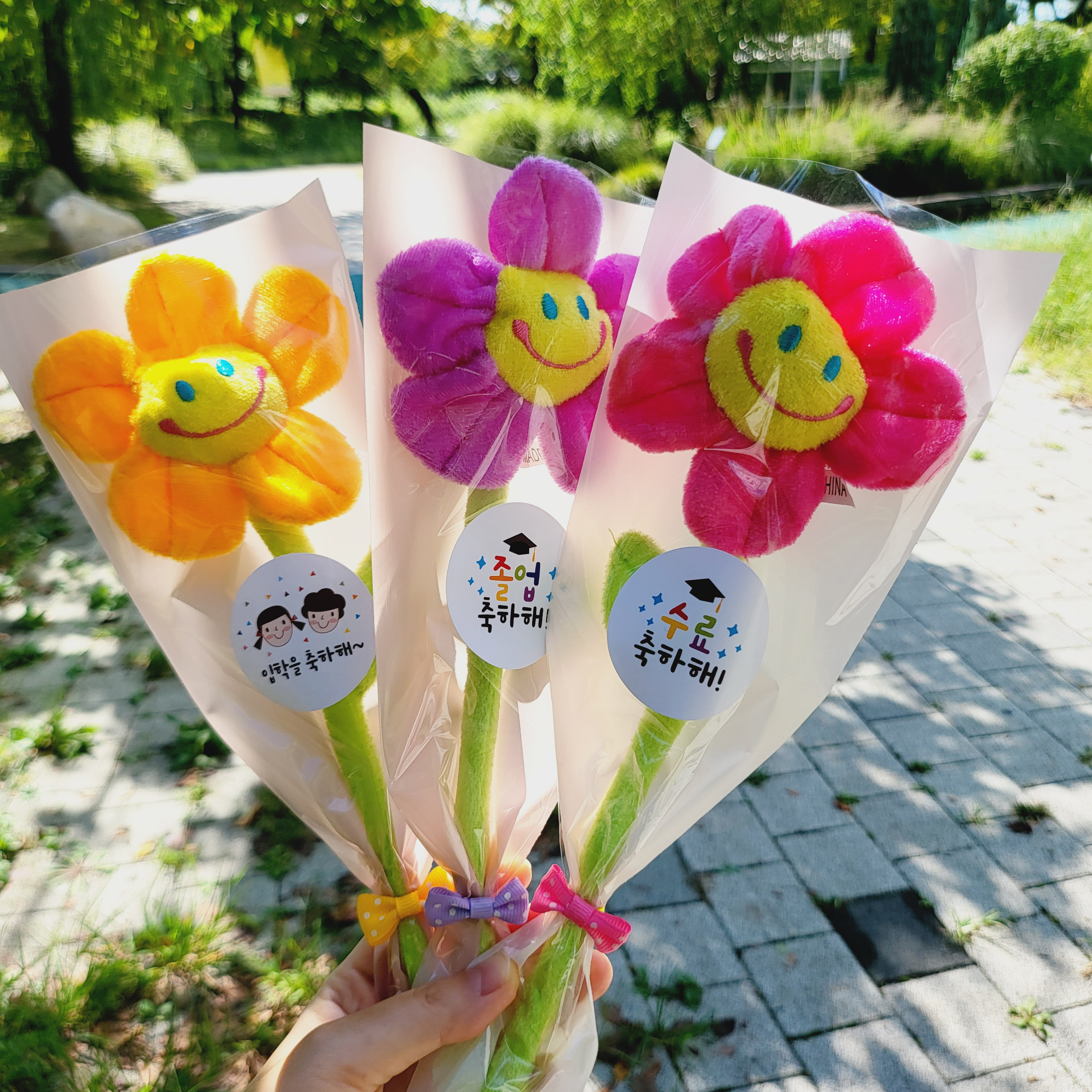 스마일 한송이 꽃다발 졸업식 입학식 학예회 발표회 졸업 입학 수료 답례품 - 상세 이미지 3