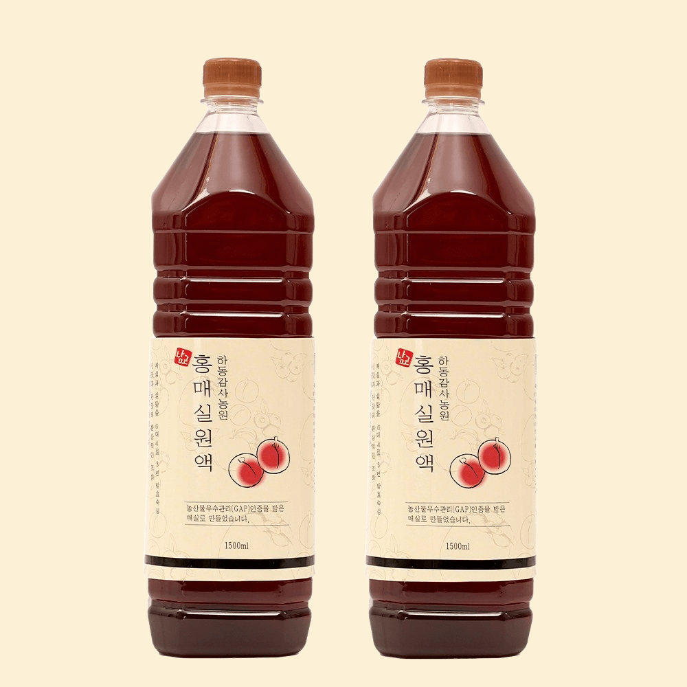 하동감사농원 홍매실원액, 1.5L, 2개 : 앙쥬마인
