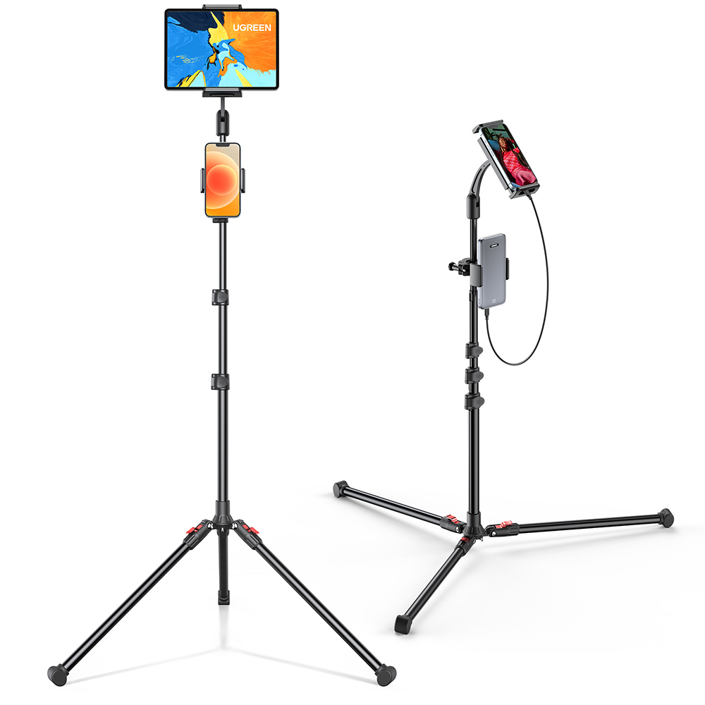 유그린 듀얼 스마트폰 태블릿 삼각대 스탠드형 거치대 1.7m LP585